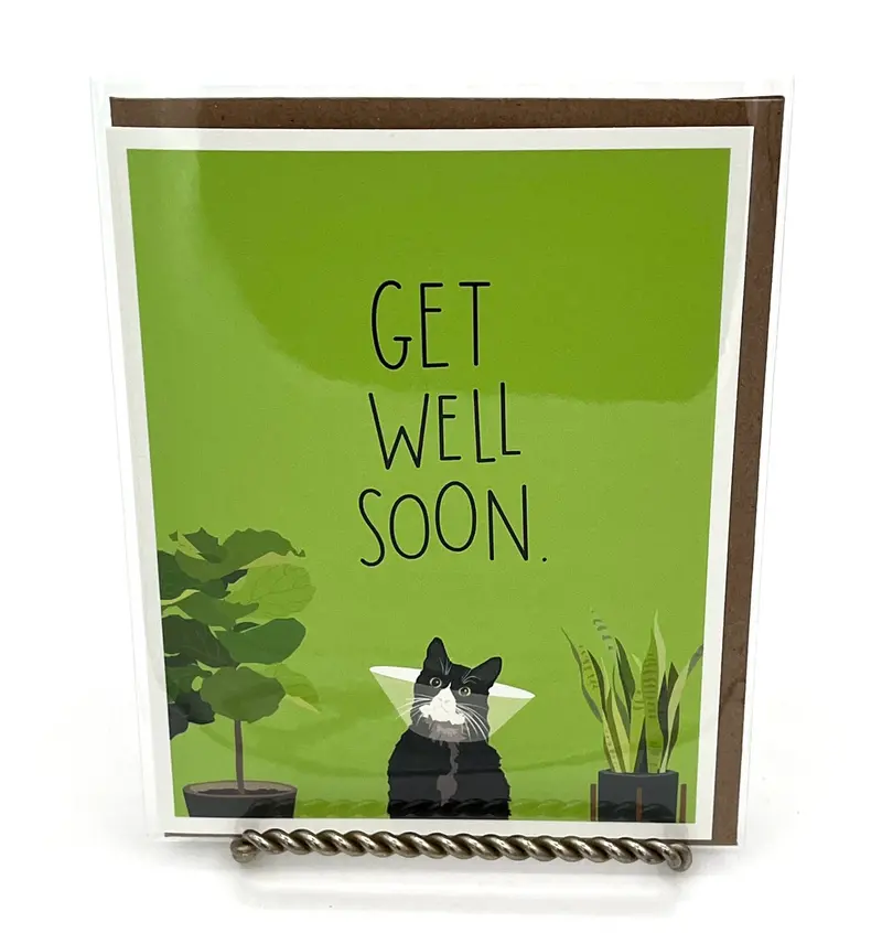‘Get Well Soon’ Cat-Themed Recovery Card 1