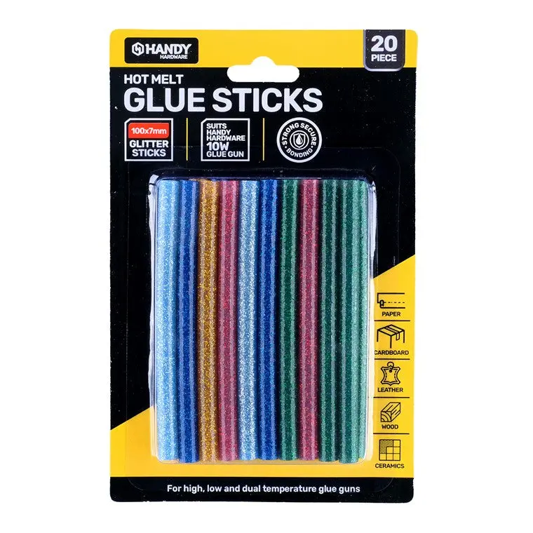 Glitter-Themed Hot Glue Gun Sticks – 20-Piece Shimmering Adhesive Refills 1