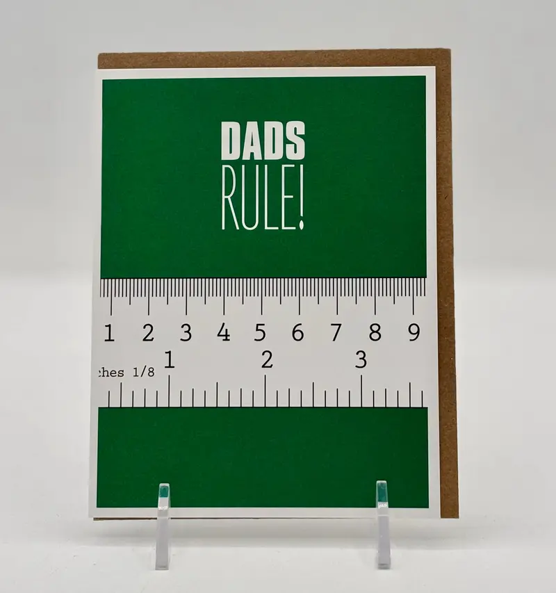 Humorous 'Dad Rules' Birthday Greeting Card 1