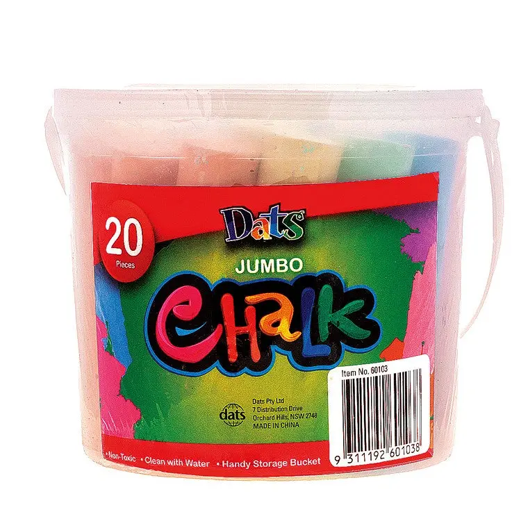 Jumbo Chalk Set In Bucket – 20 Colours For Creative Play 1