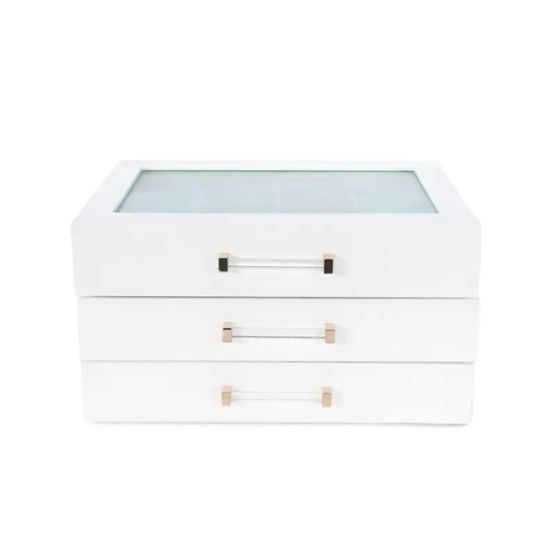 Kendall 3-Section Clear-Lid Jewelry Organizer 1
