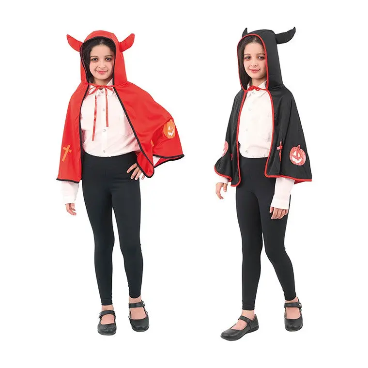 Kids’ Devil Cape Costume – Assorted Colors For Halloween Play 1