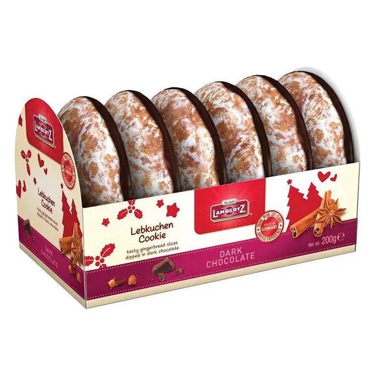 Lambertz Dark Chocolate Gingerbread Cookies – 200G Pack 1