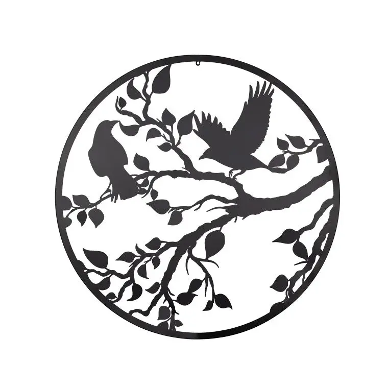 Large Black Metal Round Wall Art – 99Cm Diameter, Assorted Styles 1