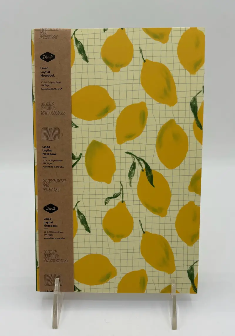 Lemon Grid Layflat Journal – Minimalist Hardcover Notebook 1