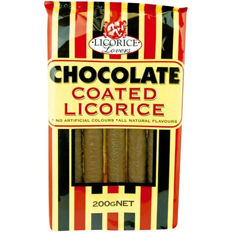 Licorice Lovers Chocolate-Coated Soft Logs – Chewy Black Licorice With Cocoa (200G) 1