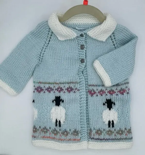 Light Blue Lambswool-Blend Knit Coat (12–18 Months) 1