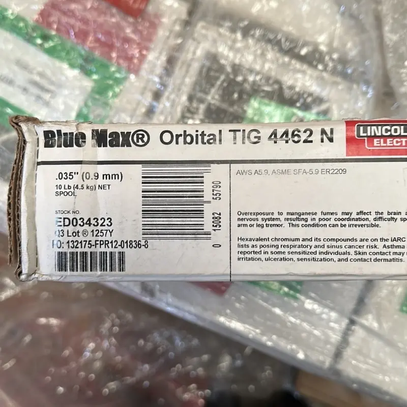 Lincoln Blue Max Orbital Tig Electrode – Ed034323, .035″, 4462-N Alloy, Unused Surplus 1
