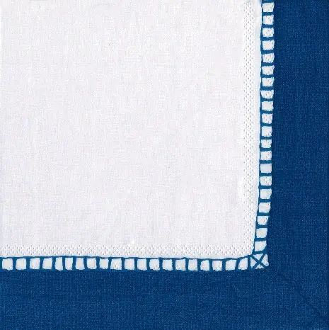 Linen-Blend Marine Blue Cocktail Napkins 1