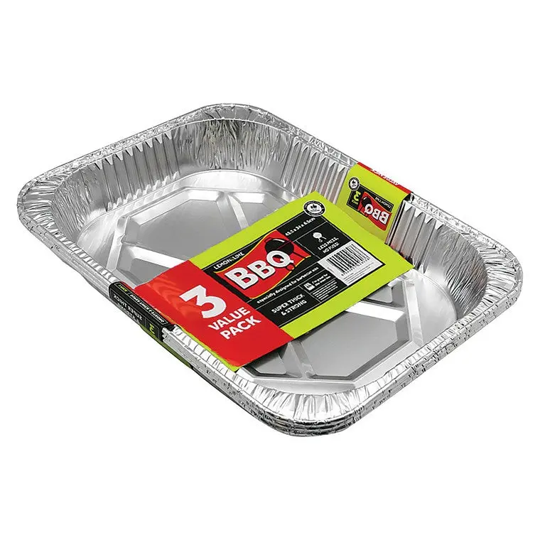 L&L Disposable Foil Baking Trays – 3-Count Pack 1