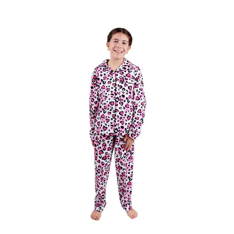 Love Leopard Print Flannel Pyjama Set – Size 10, Bold & Comfortable 1