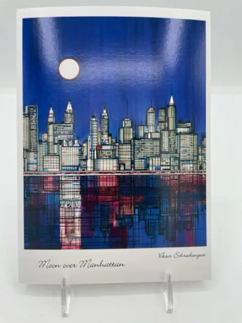 Manhattan Skyline Moonlight Holiday Card Set 1