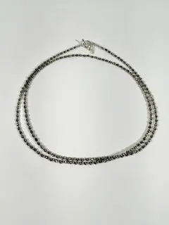 Microfaceted Pyrite Beaded Necklace With Sterling Silver Chain 1