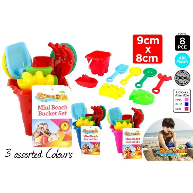 Mini Beach Bucket & Tools Set – 8-Piece Sand Play Kit 1