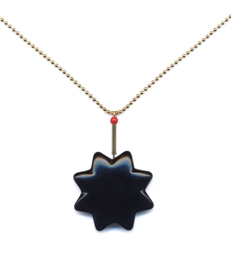 Minimalist Black Star Pendant Necklace 1