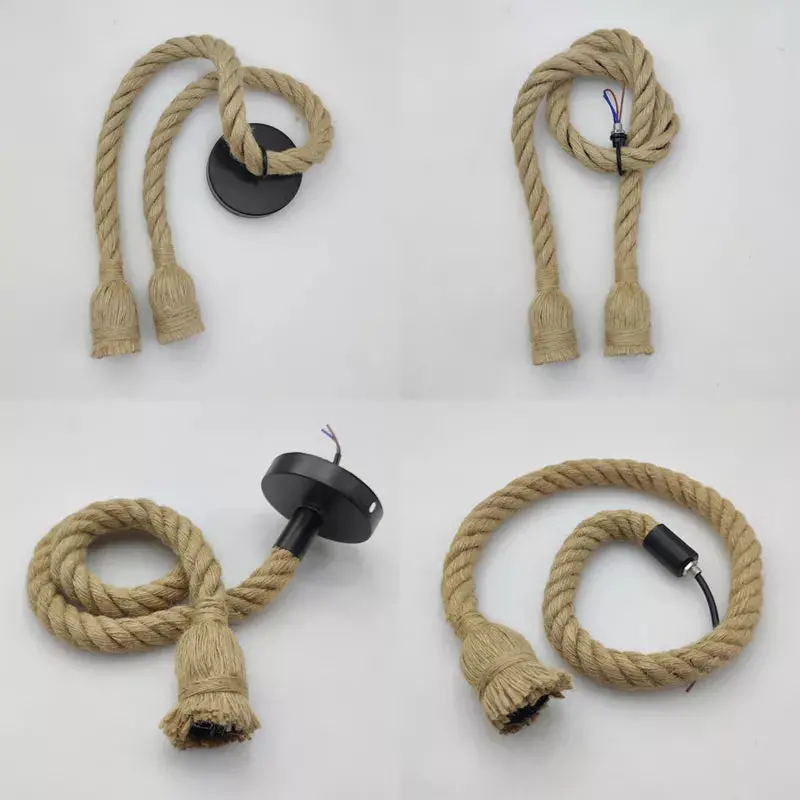 Natural Hemp Rope Hanging Pendant Light 1