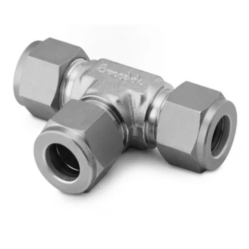 New Surplus Swagelok Ss-600-3 Stainless Steel Tube Fitting: 3/8" Union Tee (Pack Of 10) 1