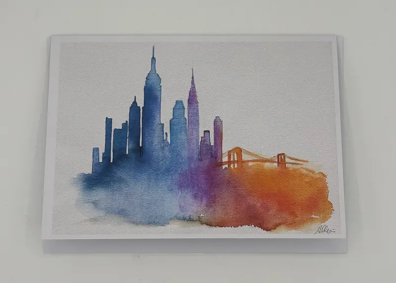 Nyc Skyline Silhouette Greeting Card 1