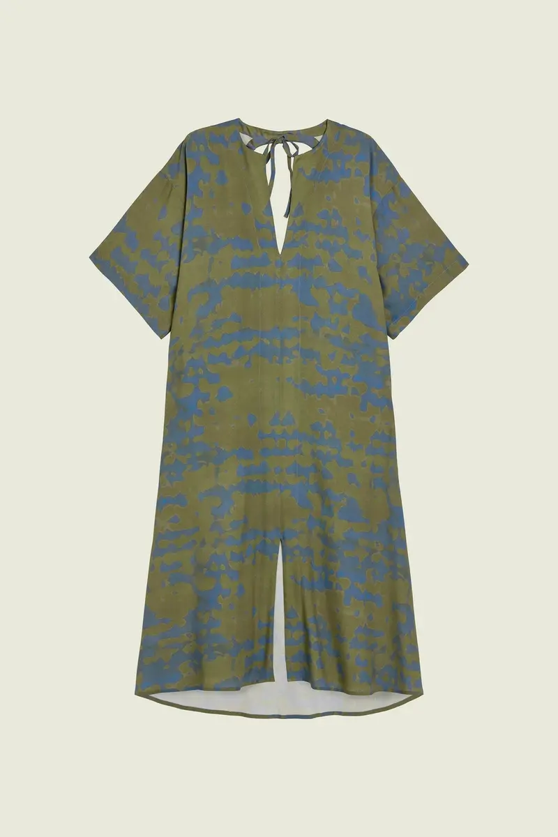 Oas Highland Tangelo Green Summer Dress 1