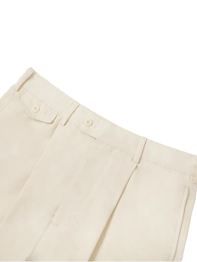 Off-White Pleated Straight-Leg Trousers By Kerveli Studios 1