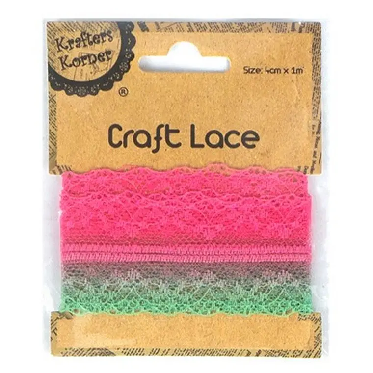 Ombre-Effect Craft Lace – Graduated Tone Roll, 5 Colour Variants 1