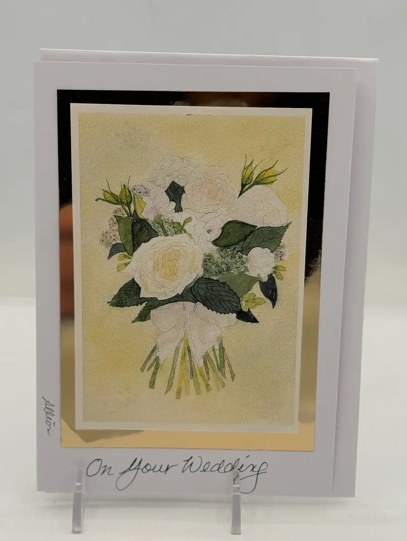 On Your Wedding Day Greeting Card – Elegant Gold-Accented Design 1