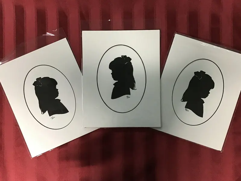 Original Silhouette With Two Reproductions — Triple-Matted Presentation 1