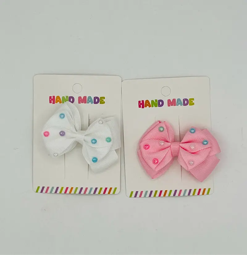 Pearl-Embellished Hair Bow And Clip Set 1