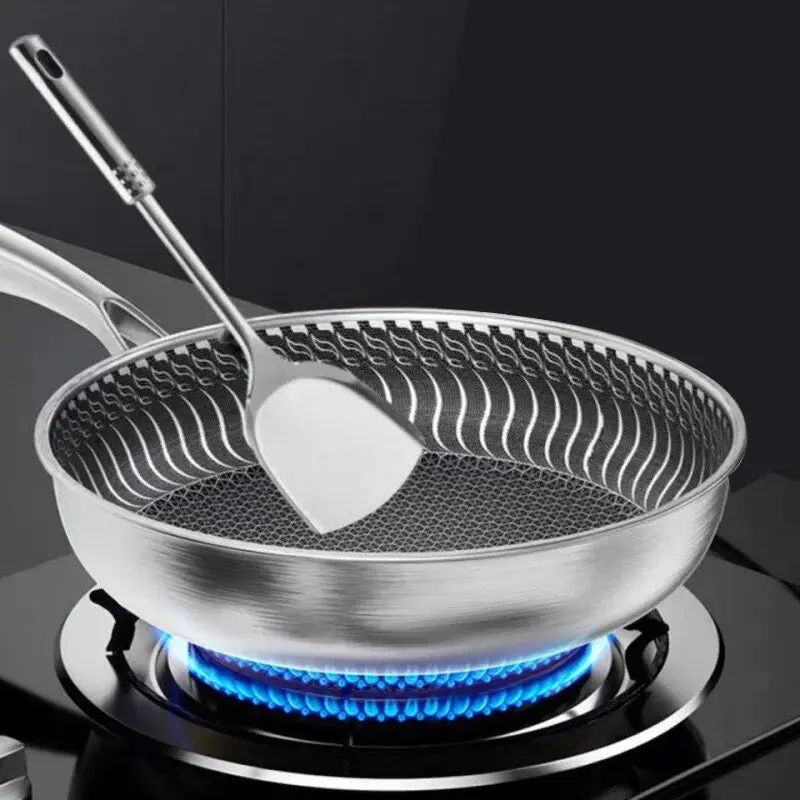 Premium 316 Stainless Steel Wok Pan For Professional Use 1