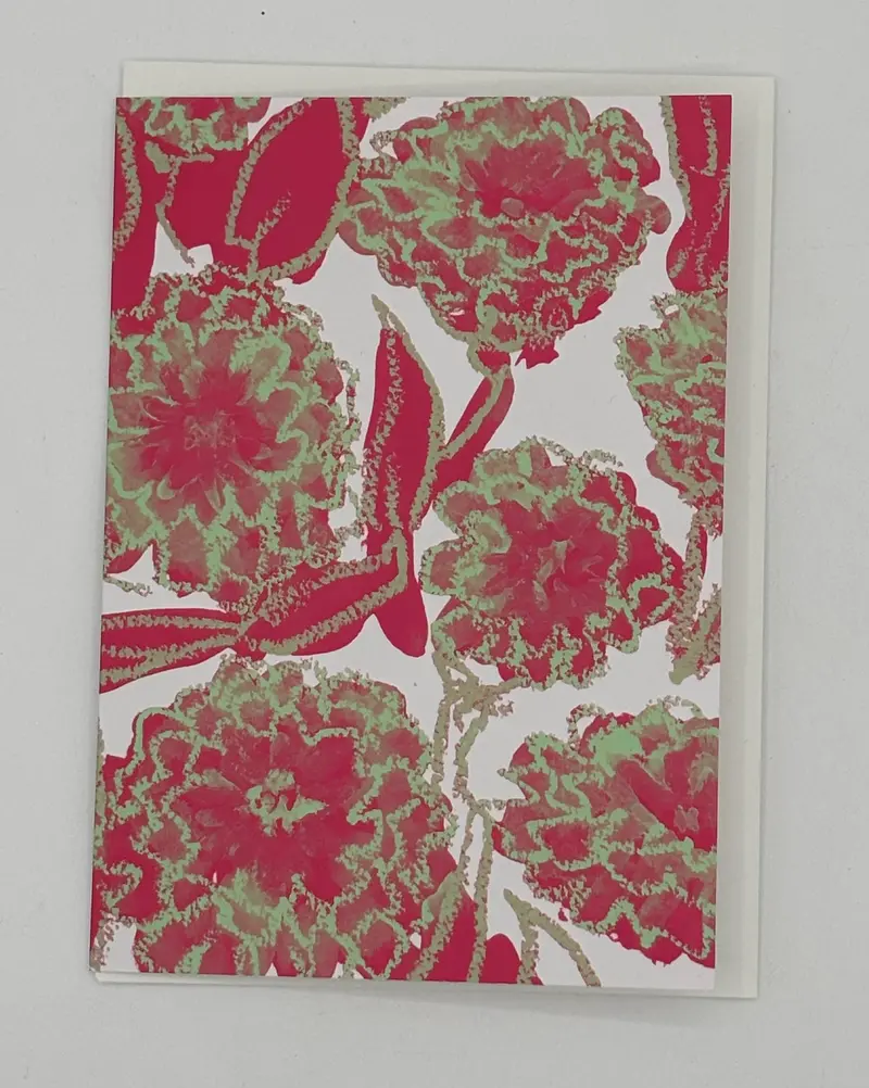 Roses-And-Foliage Botanical Card 1