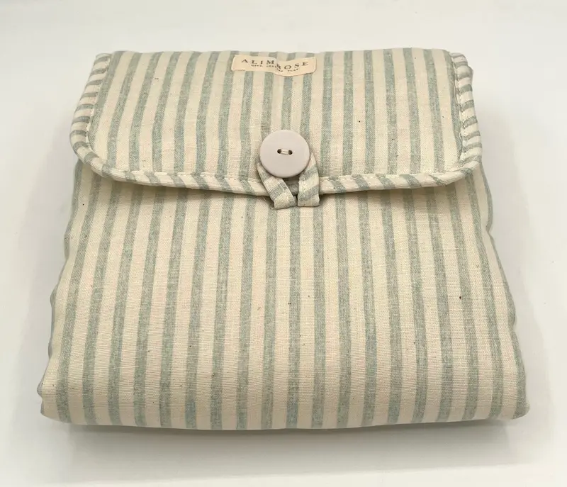 Sage And White Striped Diaper Changing Pad 1