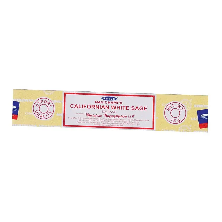 Satya Californian White Sage Incense – 15 Gram Natural Bundle 1