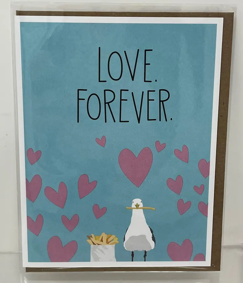 Seagull And Fry Love Greeting Card 1