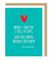 Shakespearean Love Quote Greeting Card 1
