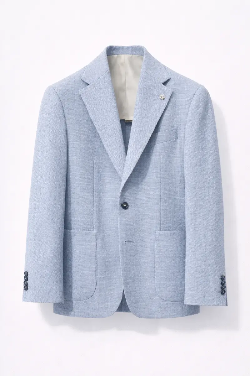 Sky Blue Loro Piana Fabric Blazer By Studio 73 1