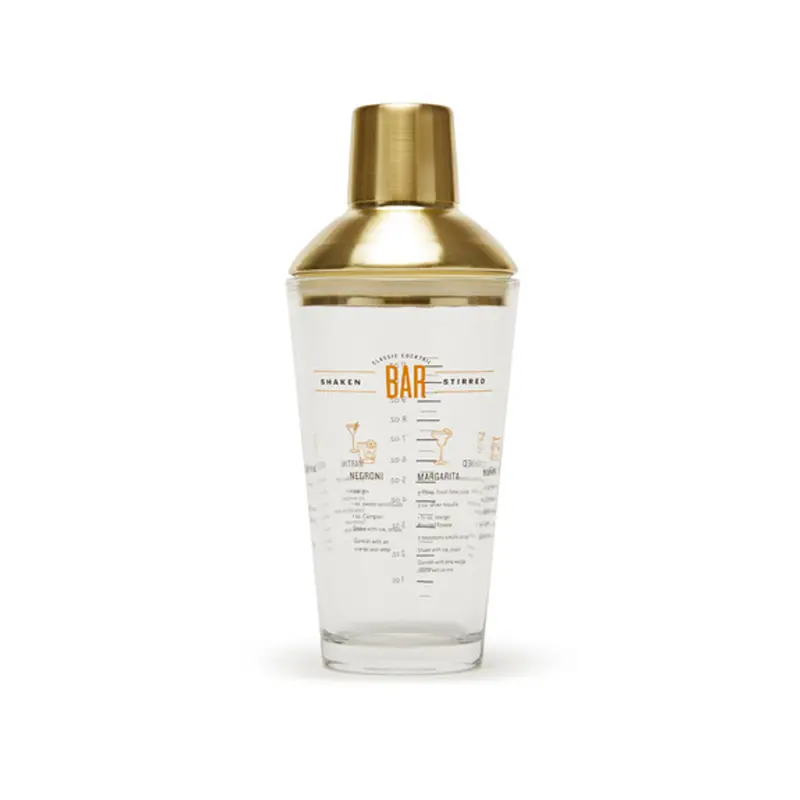 Skye Gold-Finished Cocktail Shaker With Recipe Guide 1