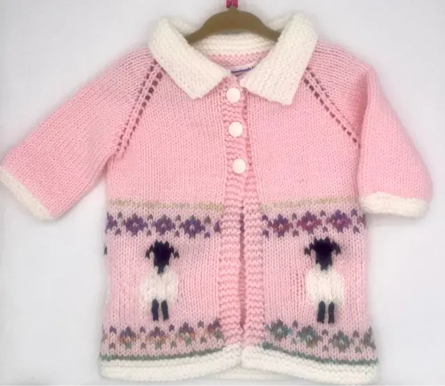 Soft Pink Knit Baby Coat (12 Months) 1
