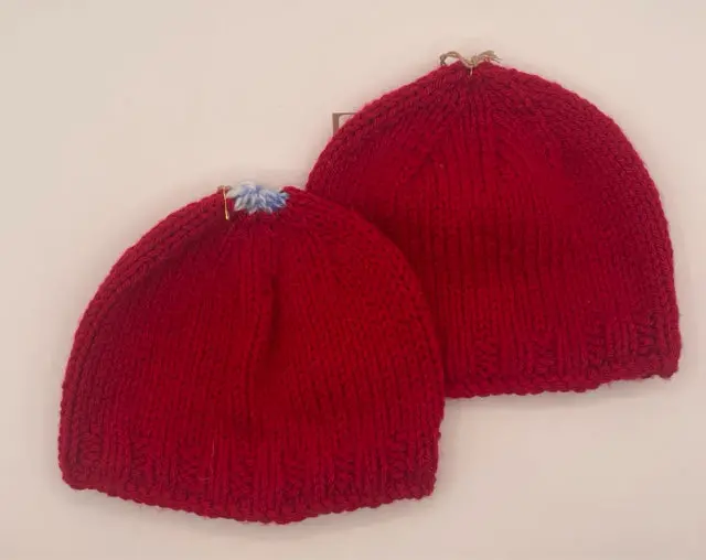 Solid Red Acrylic Knit Beanie For Children (Size L) 1