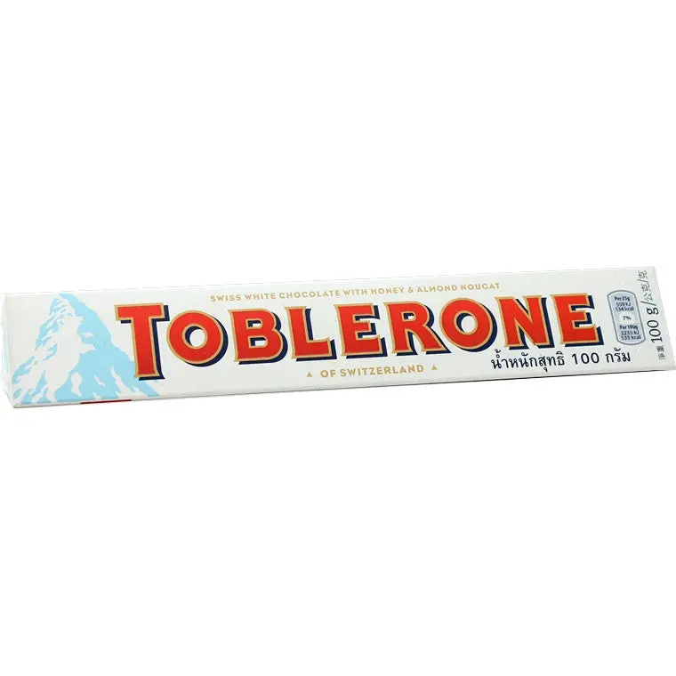 Toblerone White Chocolate Bar – 100G Smooth Swiss Confectionery 1