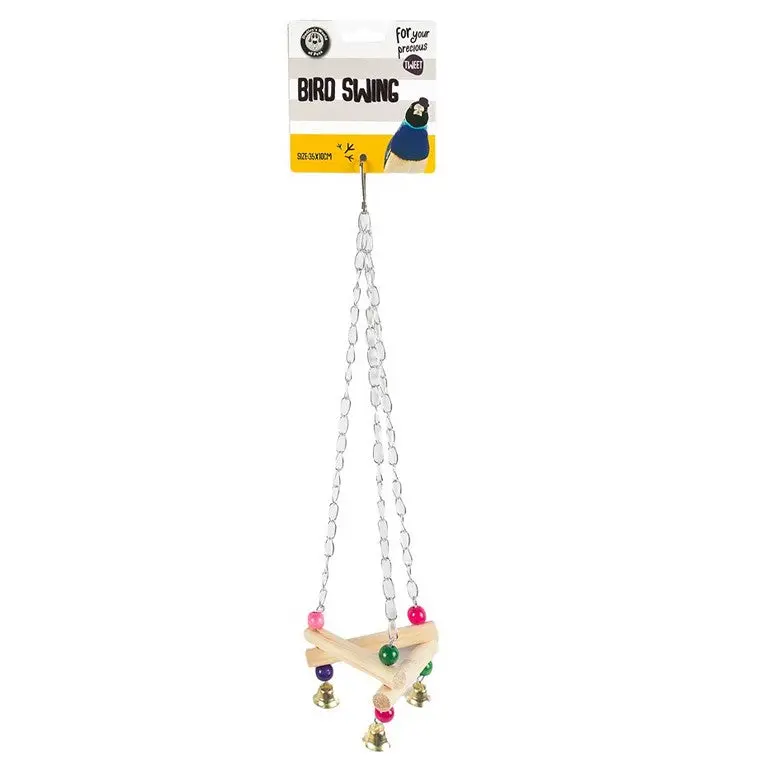 Triangle-Shaped Bird Swing With Integrated Bells 1