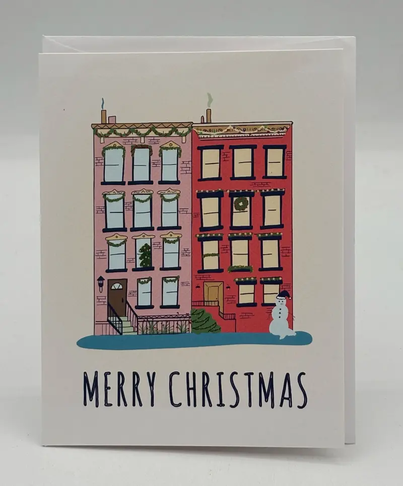 Two-Story Building Holiday Greeting Card – Merry Christmas 1