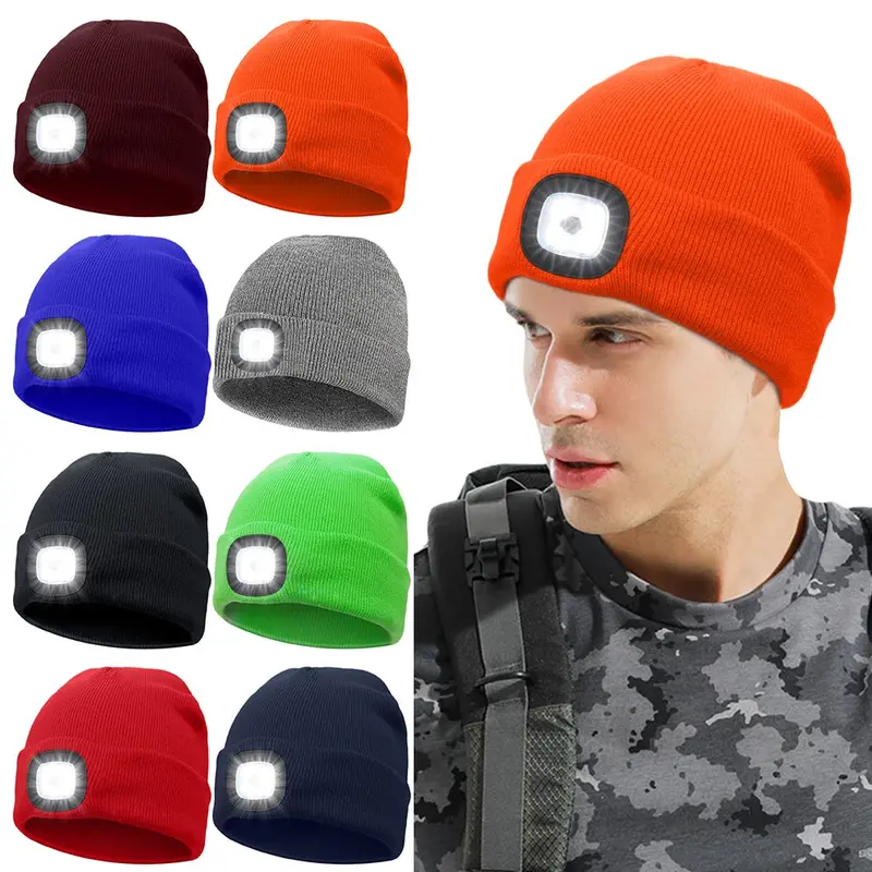 Unisex Knit Beanie With Integrated Led Lights 1