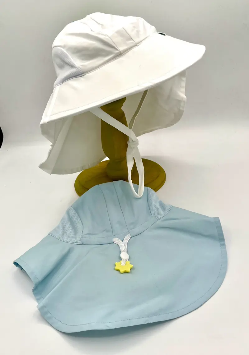 Upf 50 Sun Protection Hat For 9–18 Month Olds – Light Pink, Light Blue, Or White Adventure Style 1