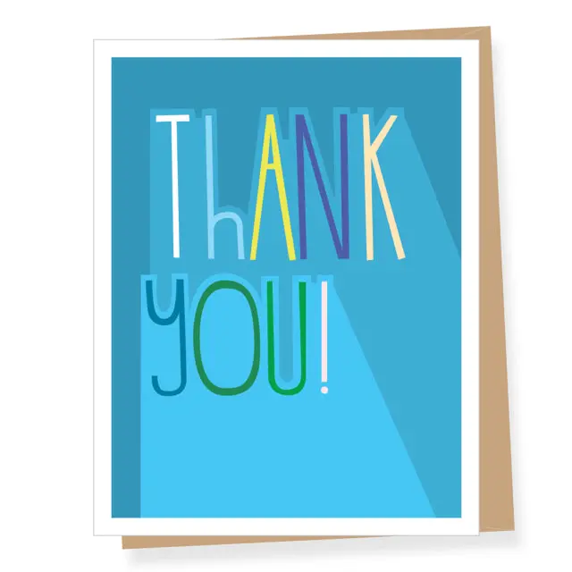 Vibrant Typography ‘Thank You’ Greeting Card 1