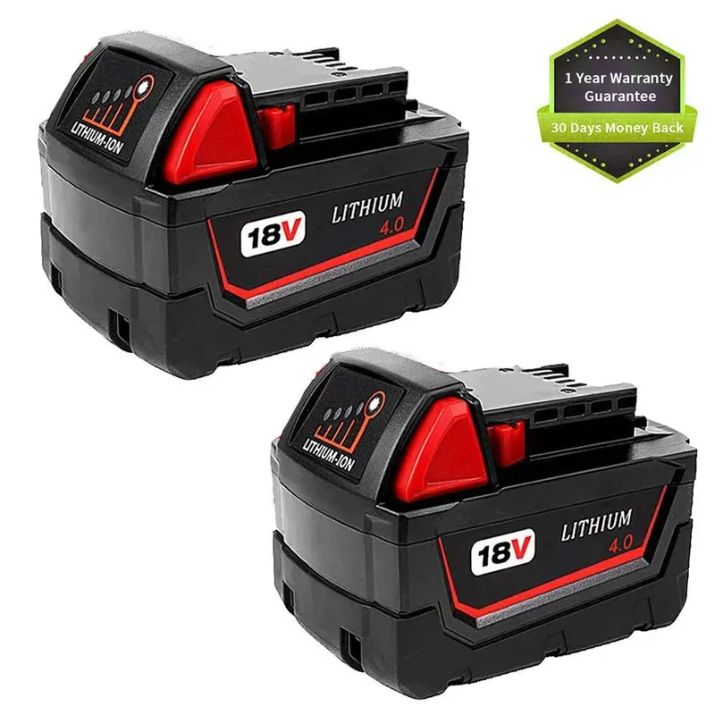 Vinida 18V 4000Mah Dual-Pack Lithium-Ion Replacement Batteries For Milwaukee M18 Tools 1