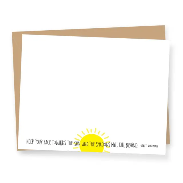 Walt Whitman ‘Sun’ Quote Card Set – 8 Flat Boxed Cards 1