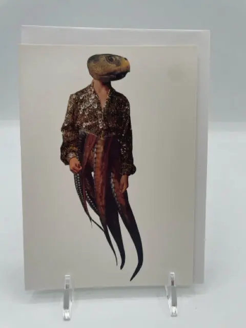 Whimsical Turtle With Octopus Tentacle Accents Greeting Card 1