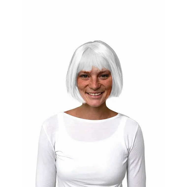 White Bob-Style Party Wig For Themed Events 1
