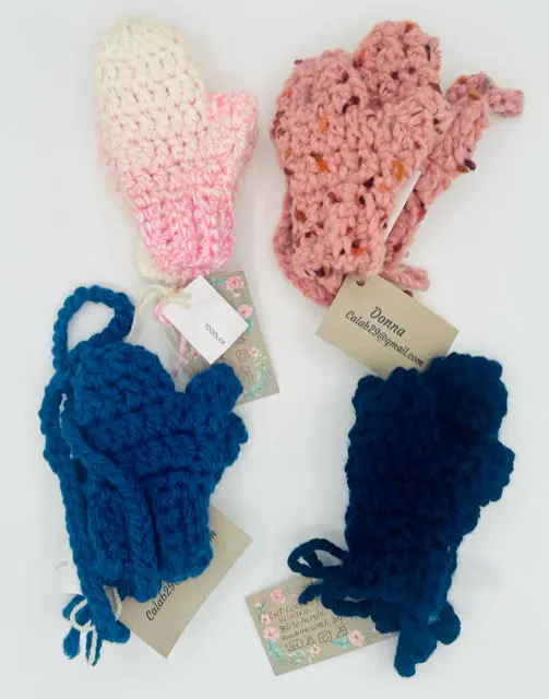 Wool-Acrylic Crochet Mittens For Kids Ages 2–4 Years 1