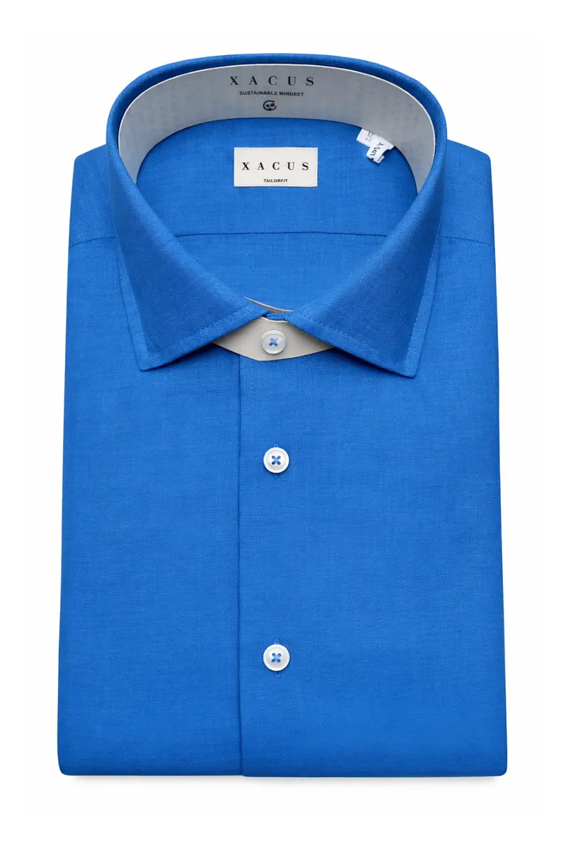 Xacus Royal Blue Linen Shirt 1